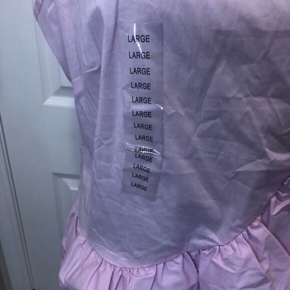 Signature Studio pink ruffle peplum sleeveless top - Picture 4 of 9